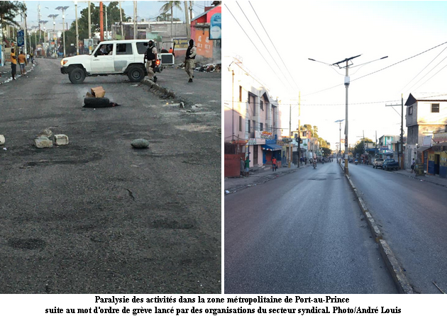 Première journée de la grève syndicale : paralysie totale des activités dans la zone métropolitaine de Port-au-Prince